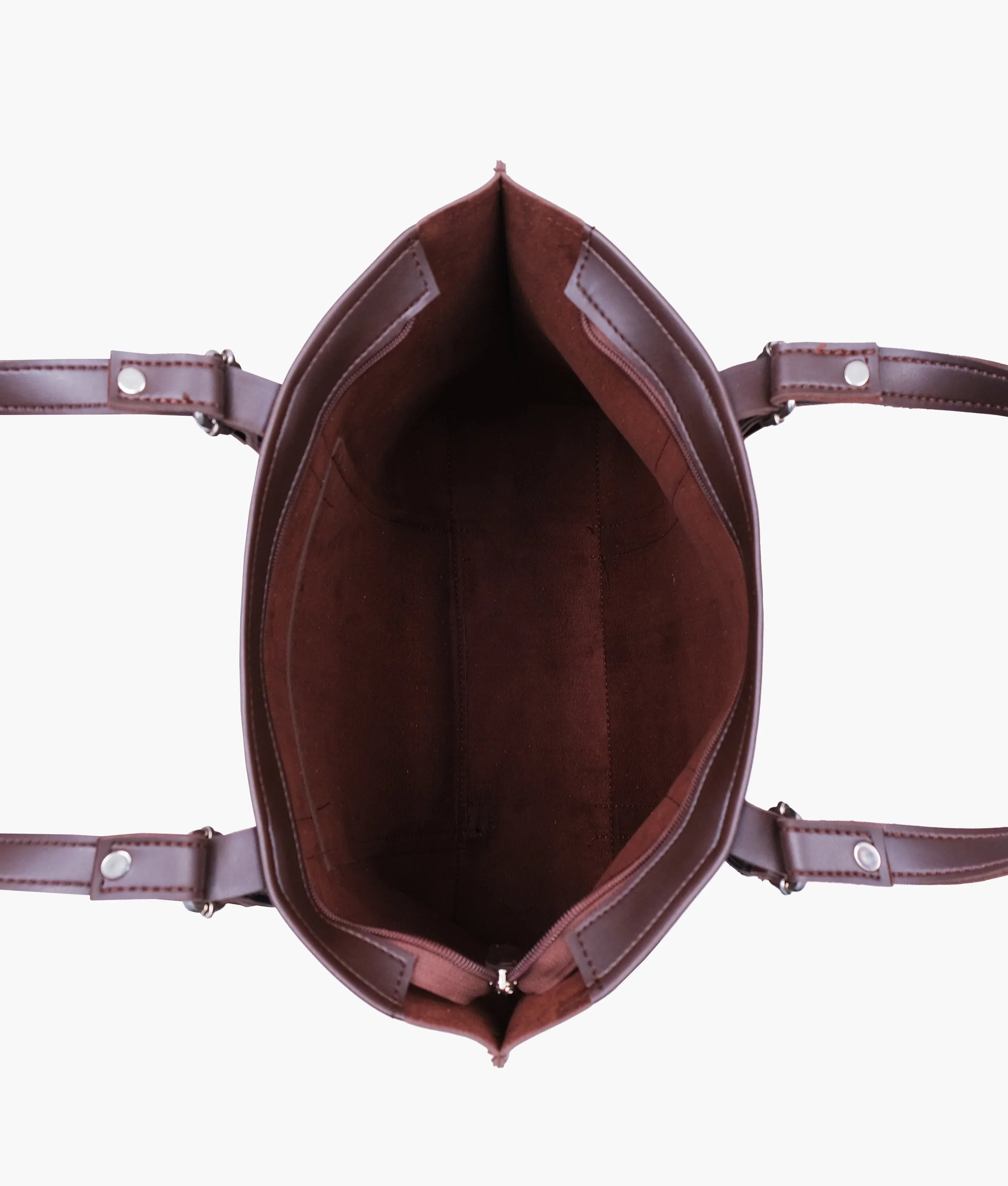 Dark Brown Double Handle Tote Bag V-143