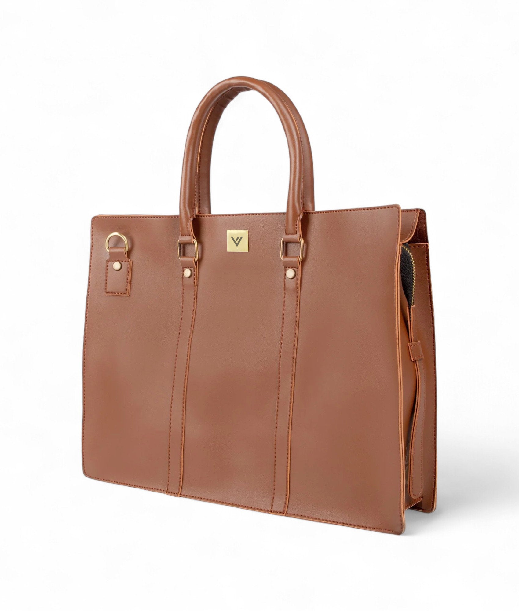 Brown laptop bag V-128