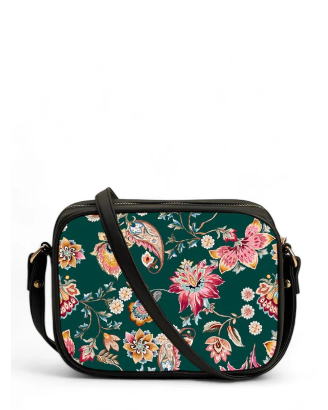 Floral Fantasy Green Print Cross body bag V-226