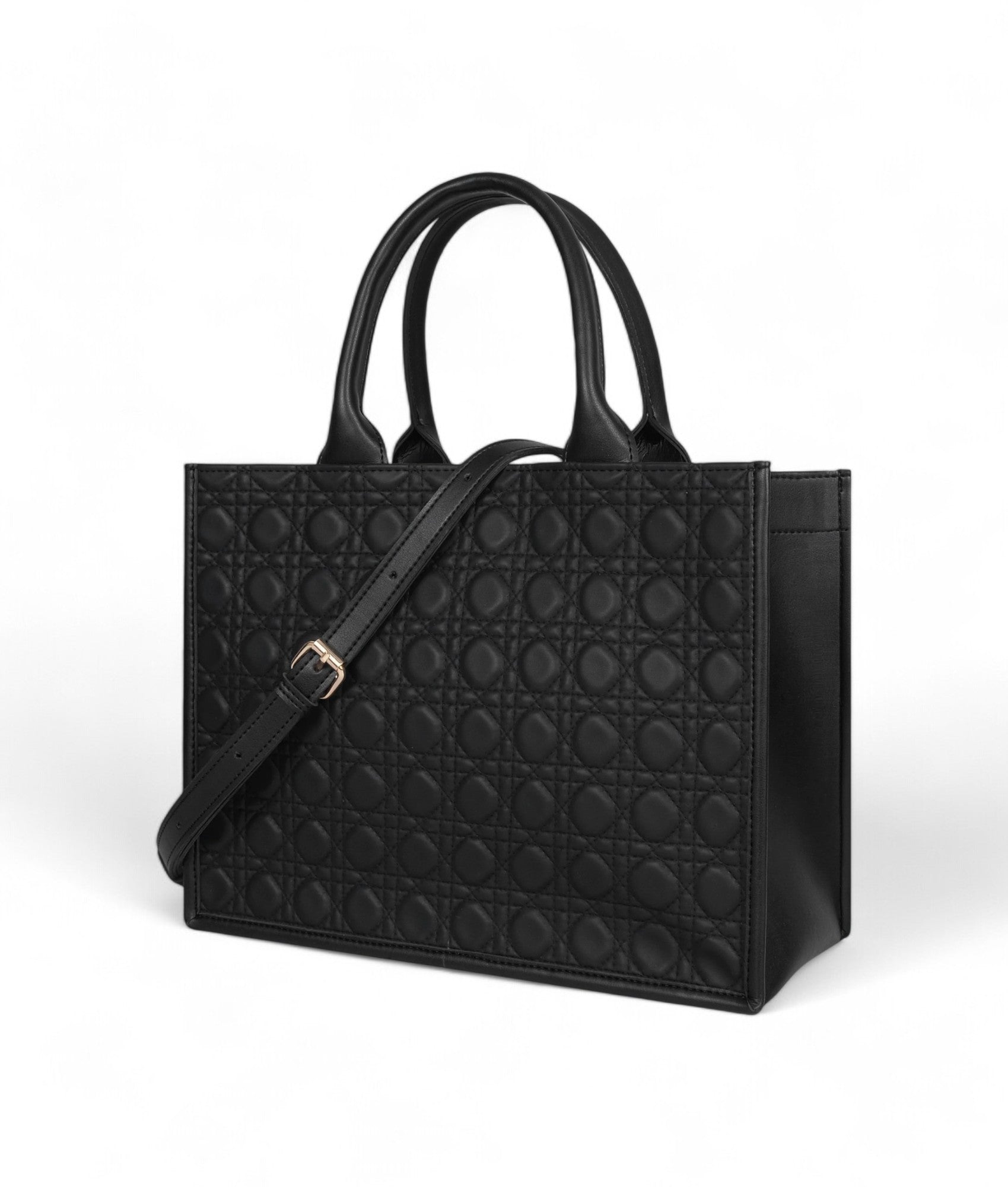 Black cube tote bag V-107