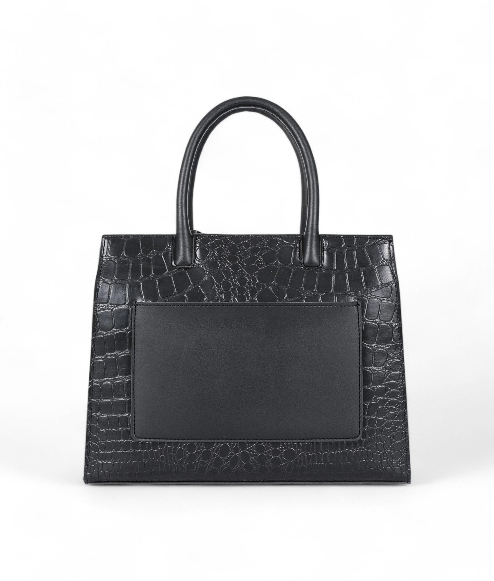 Black Retro Croc Handbag V-110