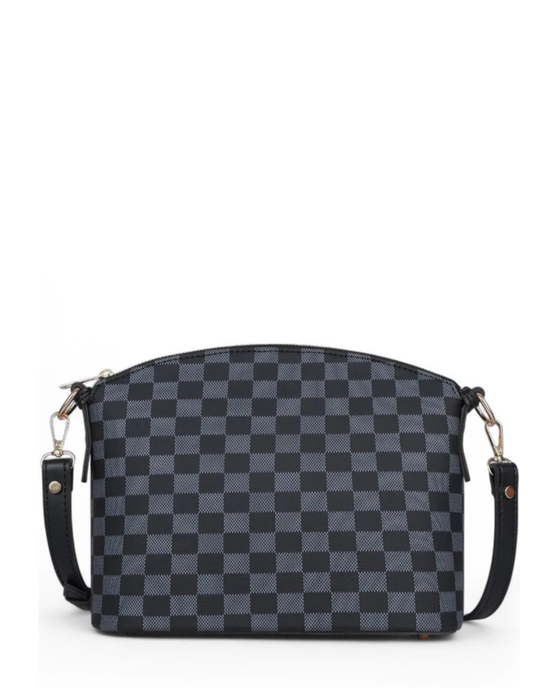 Black checkered cross-body bag V-204
