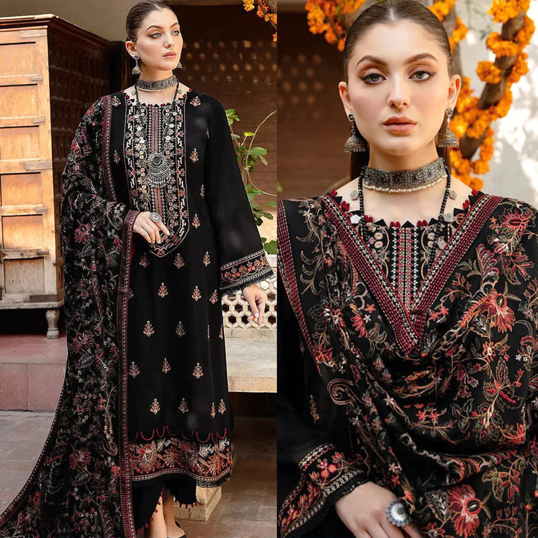Bareeze Dhanak 3PC Embroidered With Full Embroidered Shawl-1296