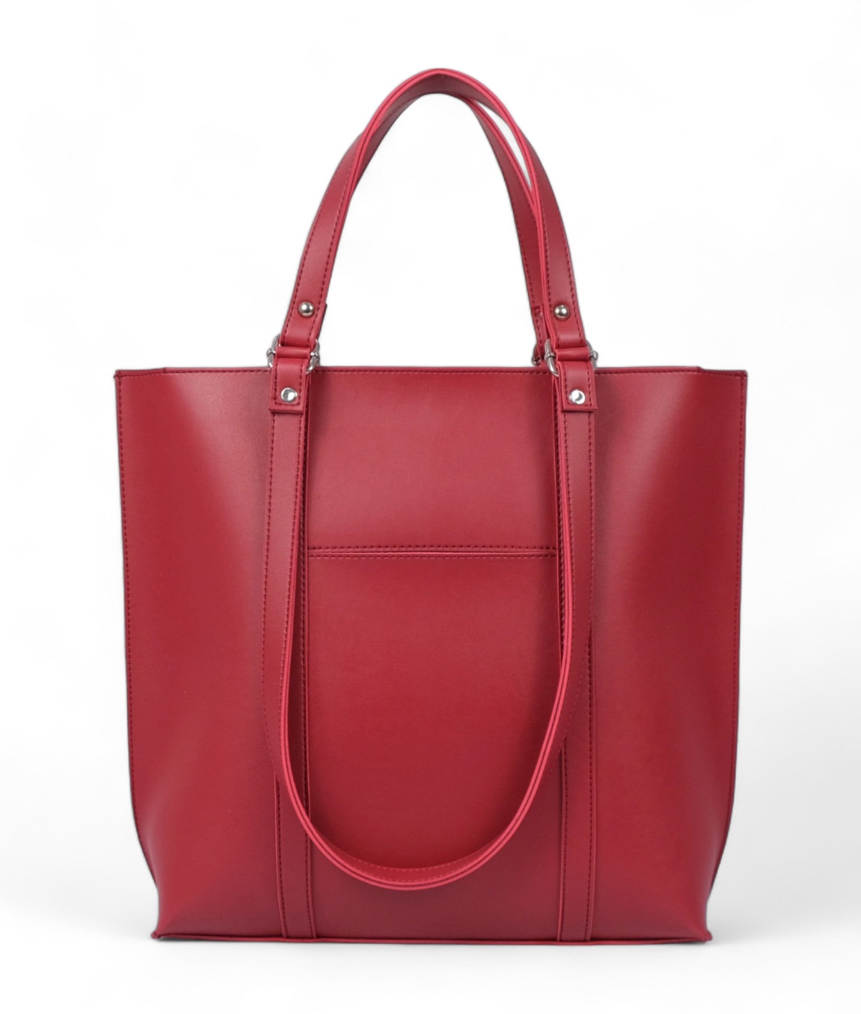 Red Double Handle Tote Bag V-157