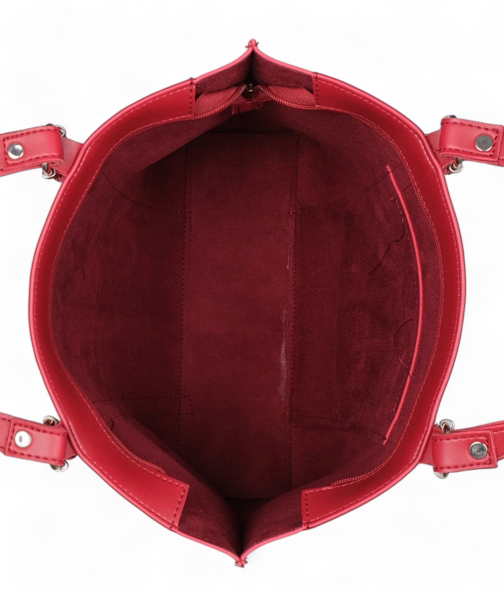 Red Double Handle Tote Bag V-157