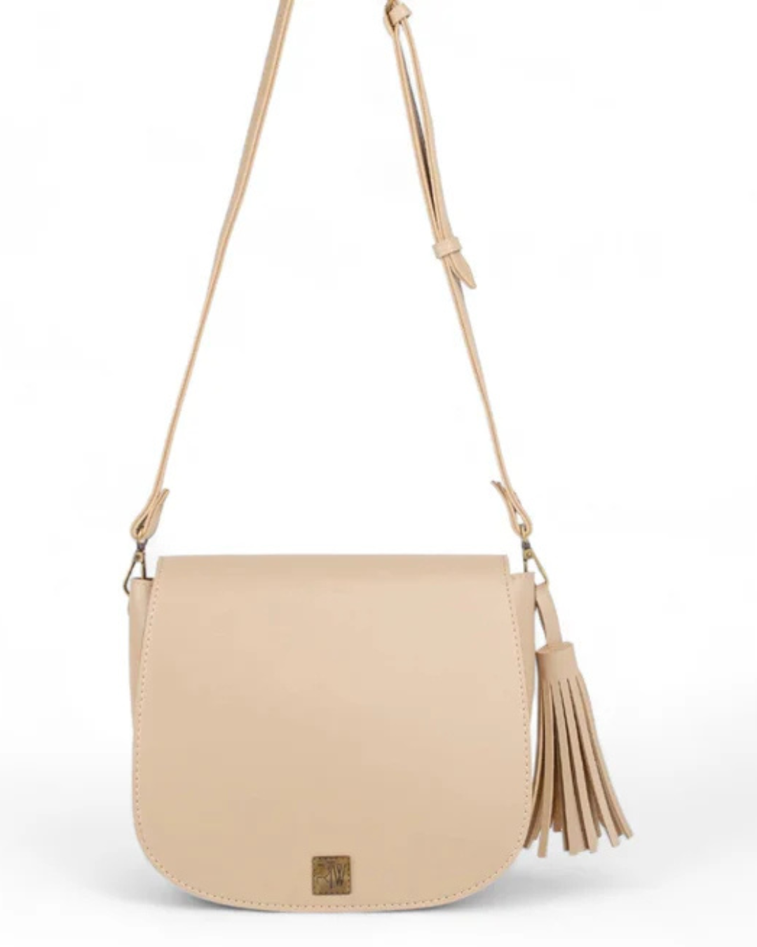Beige Foldover Saddle Bag V-201