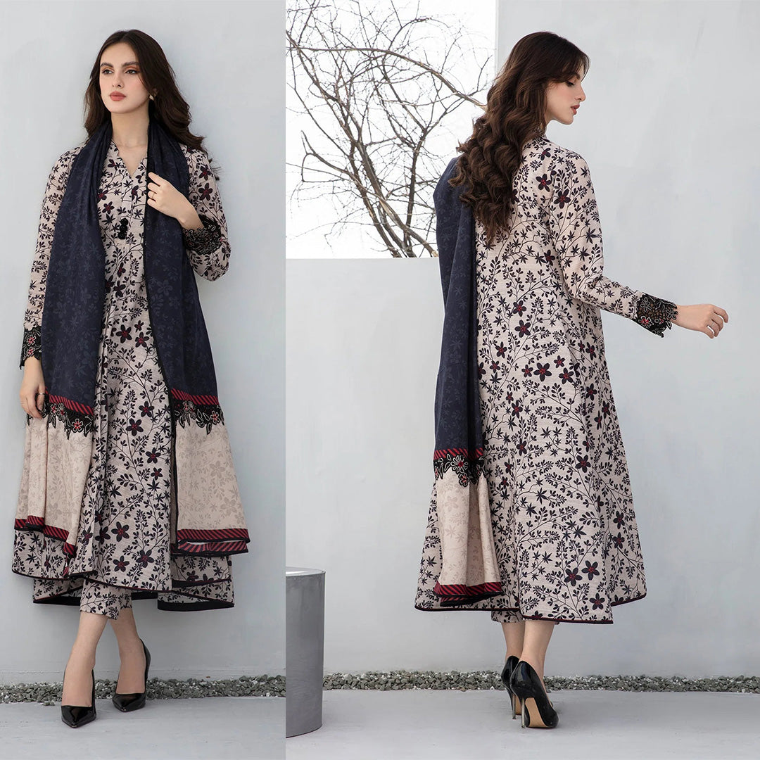 BAROQUE 3PC KARANDI PRINTED SHIRT WITH KARANDI PRINTED DUAPTTA AND TROUSER-802