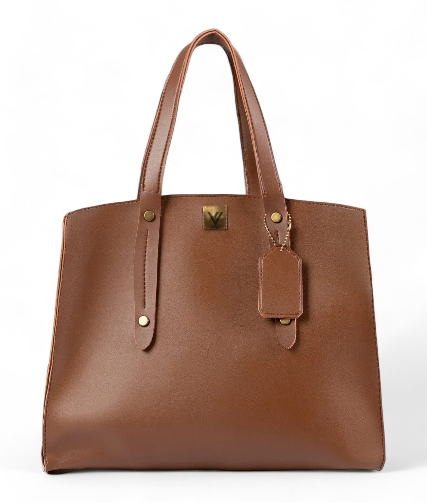 Brown Multi Compartment Satchel Bag V-129
