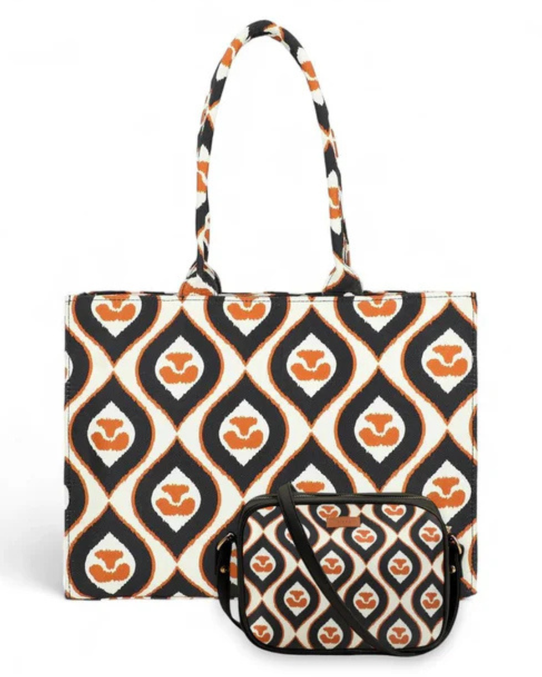 Rose Print Bag With Cross Body Bag V-243
