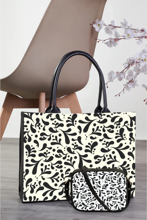 Nature Print Bag With Cross Body Bag V-235