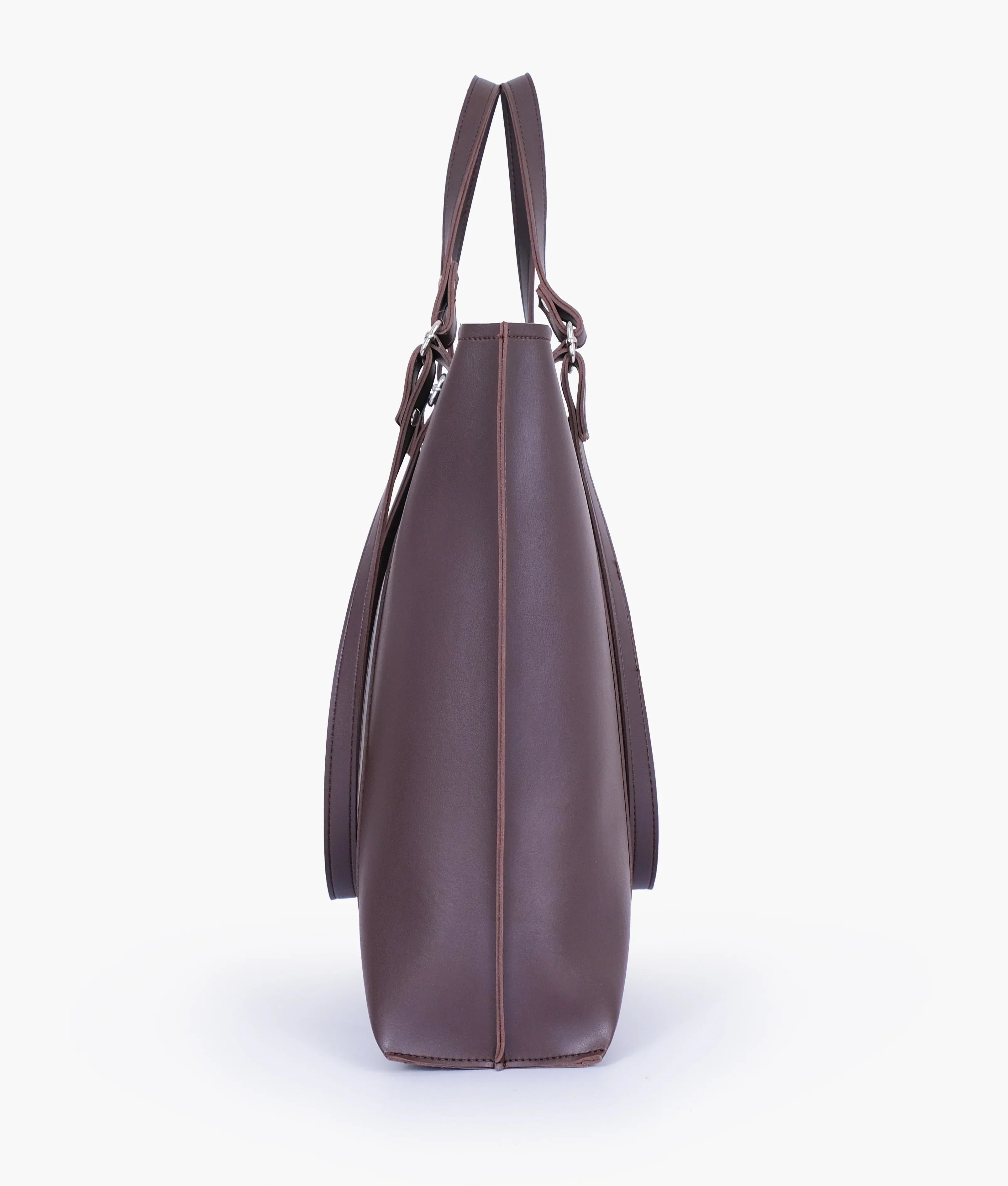 Dark Brown Double Handle Tote Bag V-143