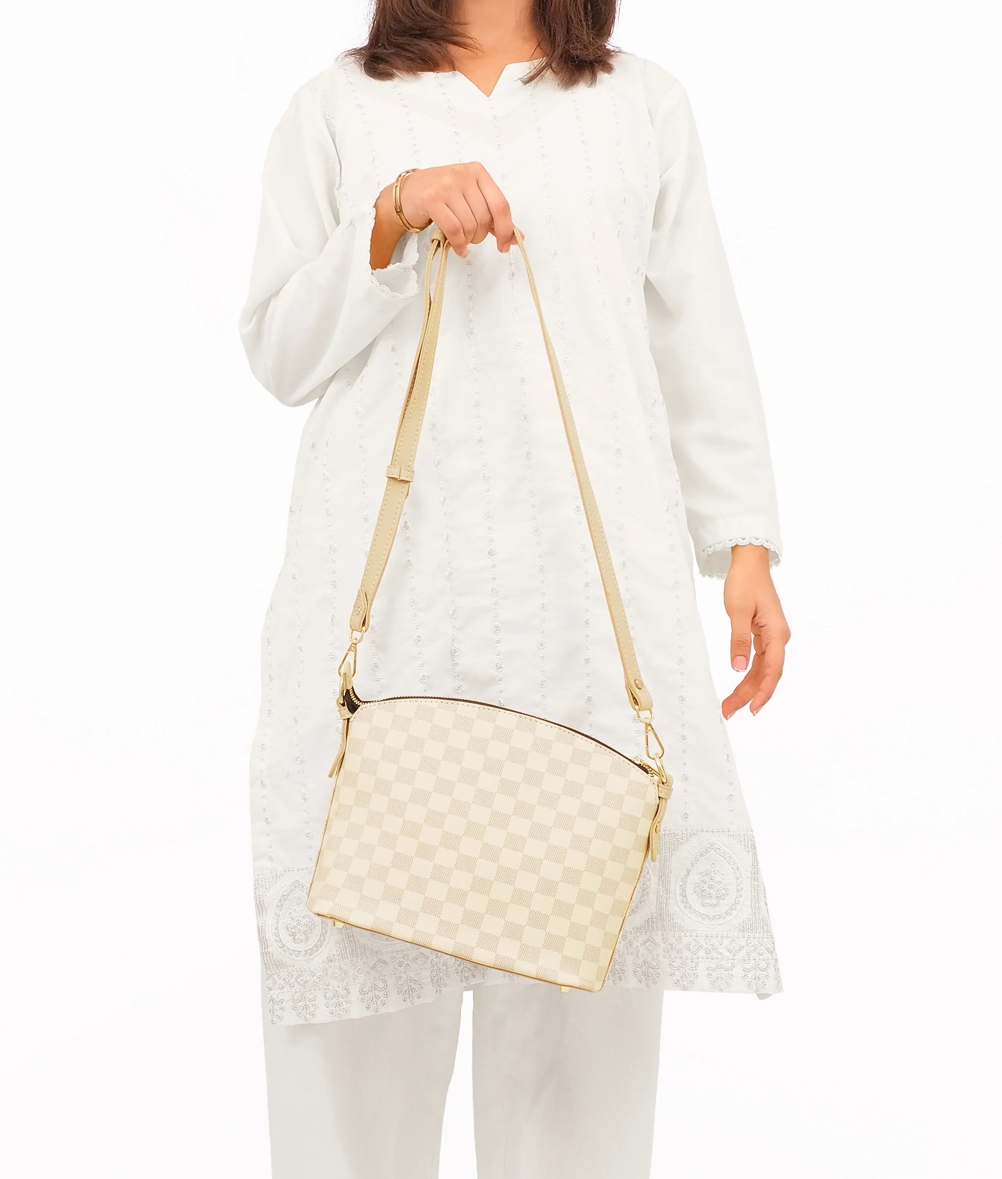 Off-White Checkered cross-body bag V-236
